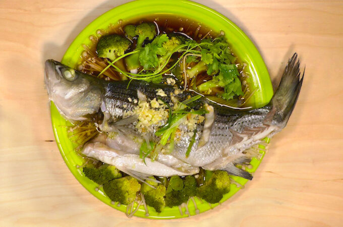 Chinese steamed fish bass